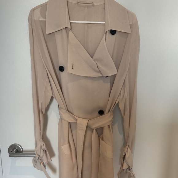 All Saints lightweight Bria trench coat in Oyster, size medium